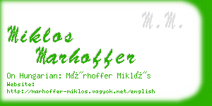 miklos marhoffer business card